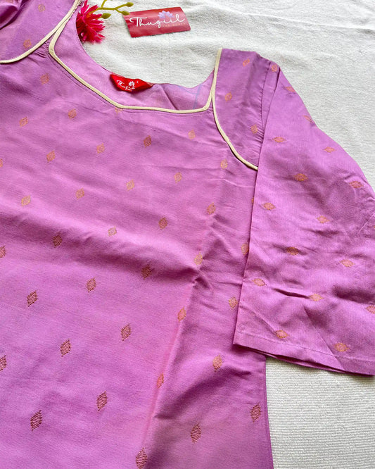 Lavender Butter silk kurta set