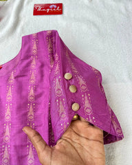 Purple katan silk kurta set