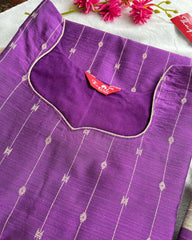 Violet slub silk kurta set