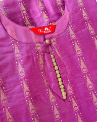Purple katan silk kurta set