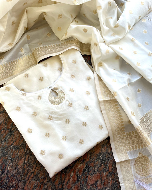 Onam - Banaras Silk Kurta Set (Top-Dupatta) PRE ORDER 10-15 days