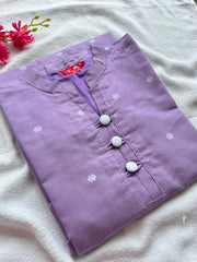 Lavender butter silk kurta