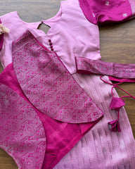 Pink Silk Pleated Maxi