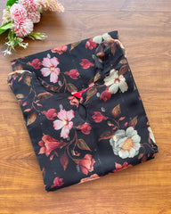 Black Floral Organza Kurta