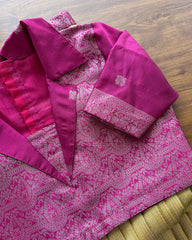 Mustard - Pink Pleated Silk Maxi