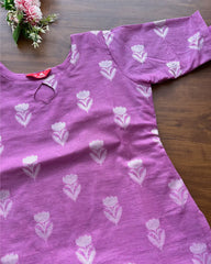 Lavender Pink Linen Kurta Set (Pre order 15-20 days)
