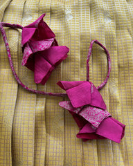 Mustard - Pink Pleated Silk Maxi