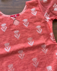 Georgia peach Linen Kurta Set (Pre order 10-15 days)