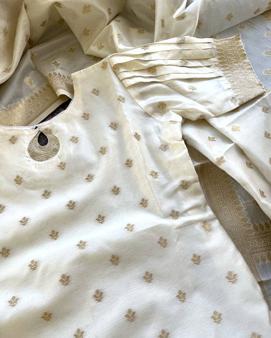 Onam - Banaras Silk Kurta Set (Top-Dupatta) PRE ORDER 10-15 days