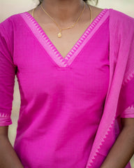 Gulabi handloom cotton kurta set