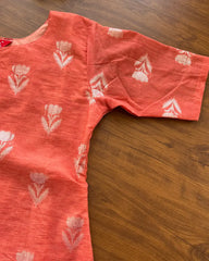 Georgia peach Linen Kurta Set (Pre order 10-15 days)