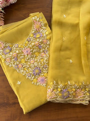 Crushed Organza Unstitched Suits