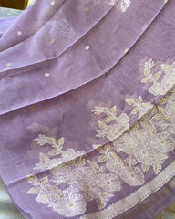 LUXE- Lavendar Jute Silk Kurta Set (Top-Dupatta)