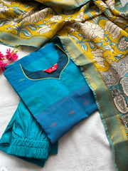 Luxe - Peacock Slub - Kalamkari Kurta Set