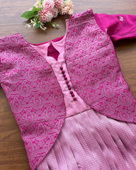 Pink Silk Pleated Maxi