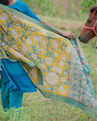 Luxe - Peacock Slub - Kalamkari Kurta Set