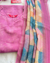 Purple Pink Chanderi Silk Kurta Set