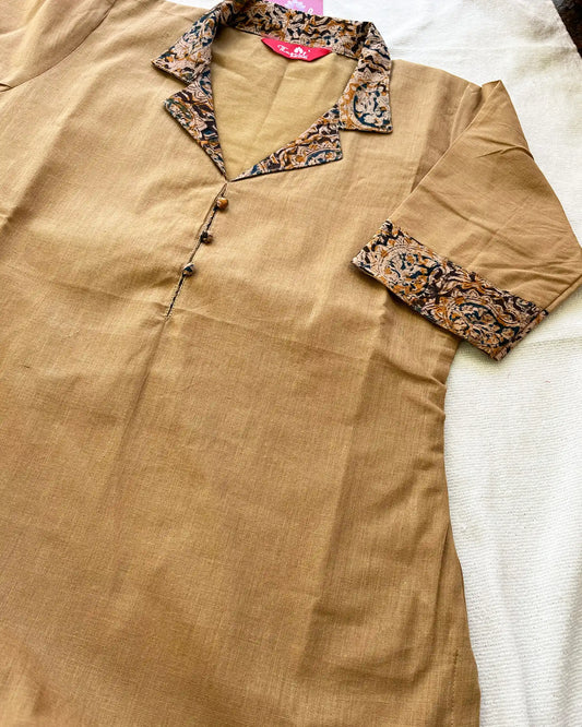 Sandal Kalamkari Cotton Kurta Set