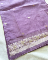 LUXE- Lavendar Jute Silk Kurta Set (Top-Dupatta)
