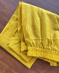 Yellow-Grey Pure Linen Kurta Set (Pre order 15-20 days)