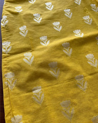 Yellow-Grey Pure Linen Kurta Set (Pre order 15-20 days)