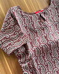 Maroon Ethnic Mango Silk Kurta