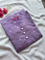Lavender butter silk kurta
