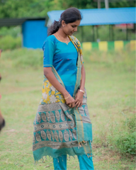 Luxe - Peacock Slub - Kalamkari Kurta Set