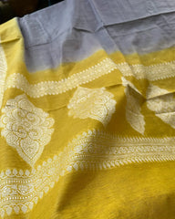 Yellow-Grey Pure Linen Kurta Set (Pre order 15-20 days)