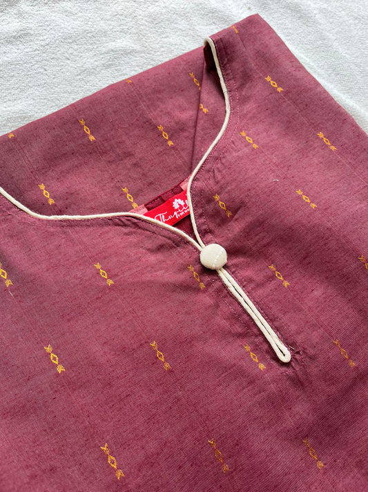 Maroon- Kalamkari Silk Kurta Set
