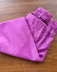 Lavender Pink Linen Kurta Set (Pre order 15-20 days)