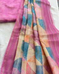 Purple Pink Chanderi Silk Kurta Set