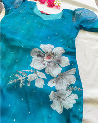 Peacock organza kurta set