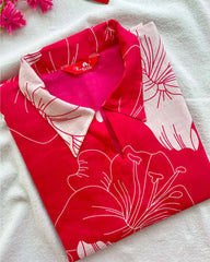 Pink pure soft cotton kurta set