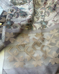 LUXE - Grey Jute Silk Kurta Set (Top-Dupatta)