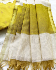 Yellow - Green Butter Silk Kurta Set
