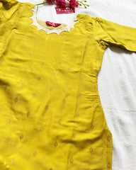 Yellow - Green Butter Silk Kurta Set