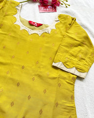 Yellow - Green Butter Silk Kurta Set