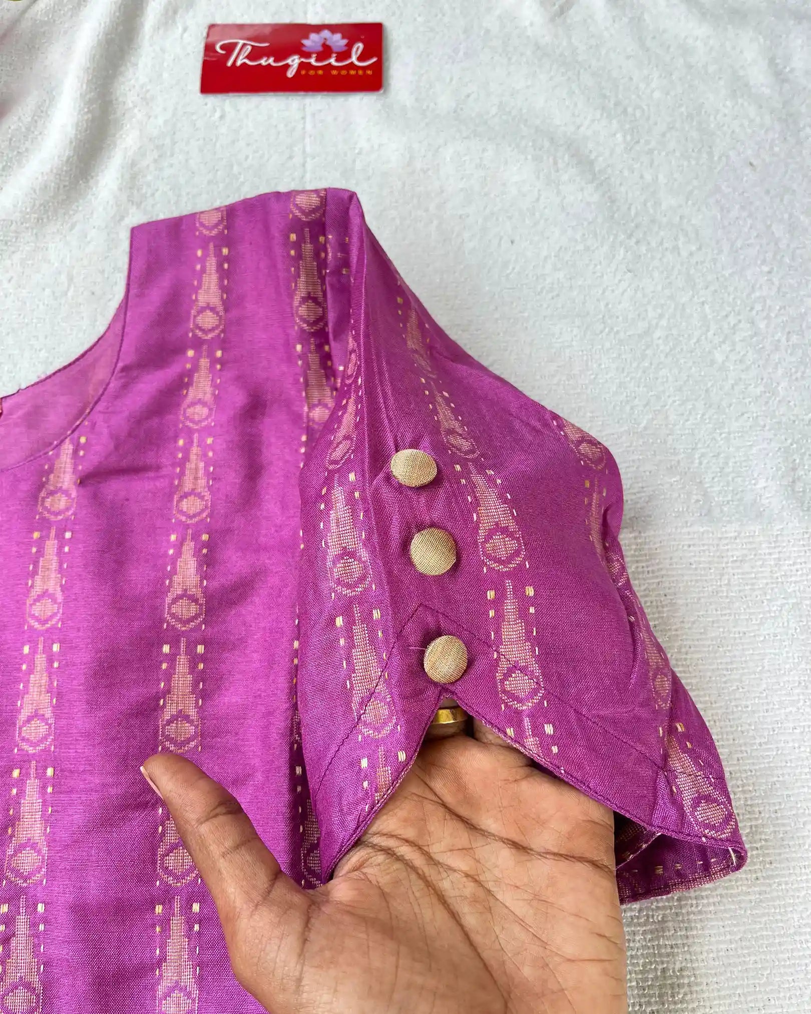 Purple katan silk kurta set