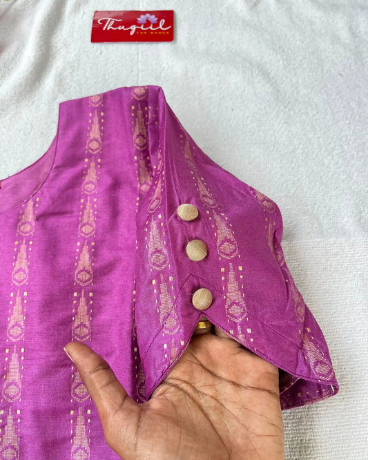 Purple katan silk kurta set