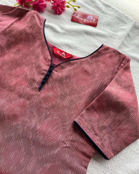 Mauve Pochampally silk kurta set