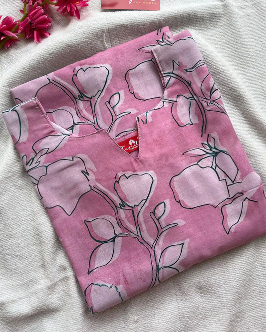Baby Pink cotton kurta
