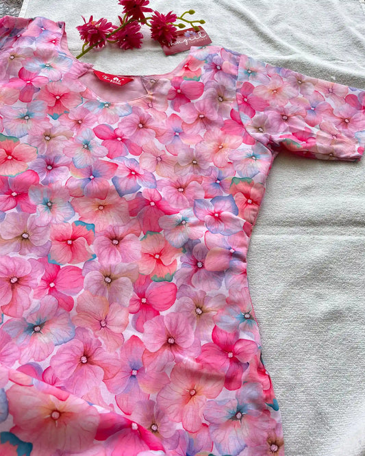 Mini floral soft cotton kurta