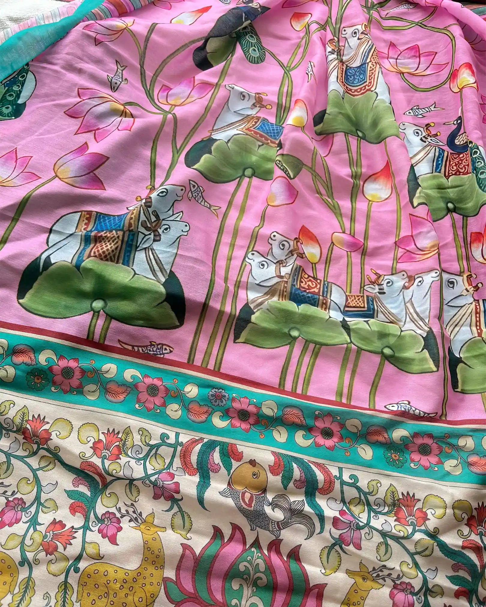 Sea green slub silk mix n match kurta set