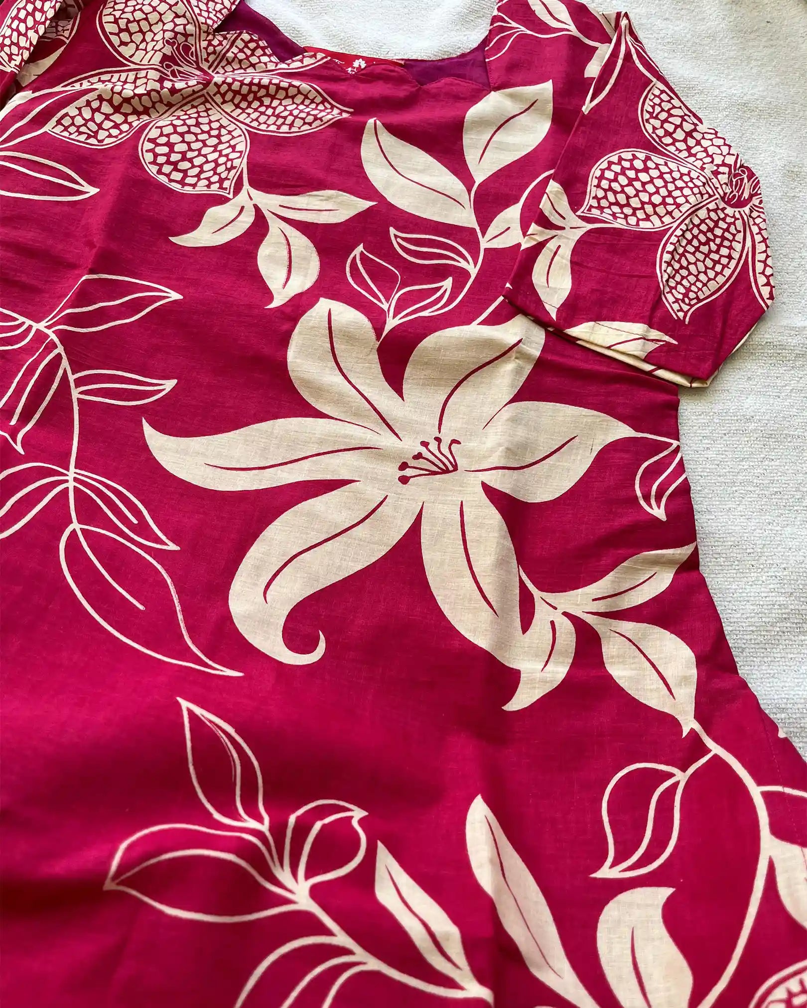 Magenta pure cotton kurta set