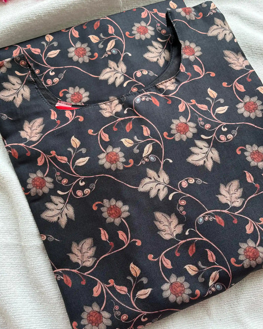 Black silk kurta