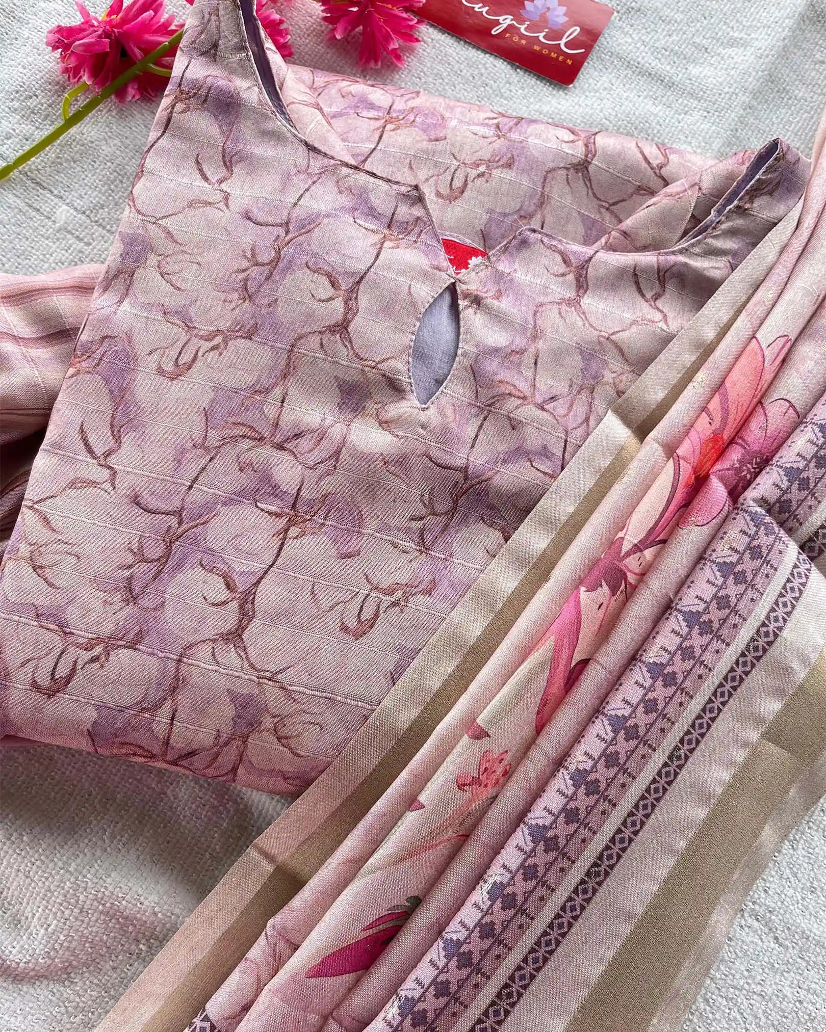 Tussar silk kurta set