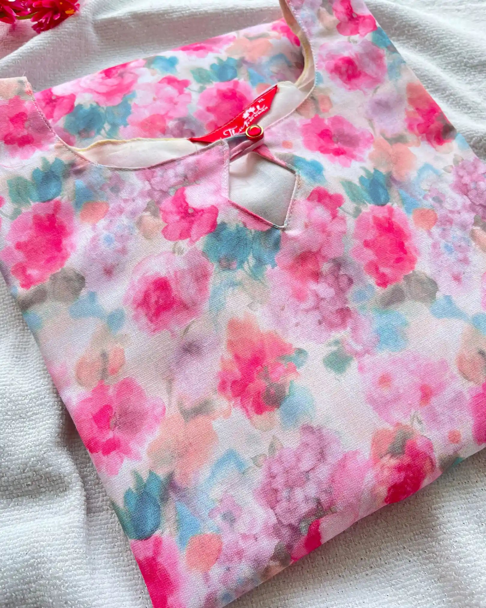 Floral linen - Cotton Kurta