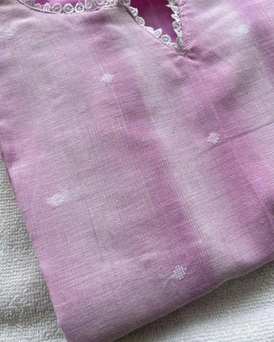 Lavender handloom cotton kurta