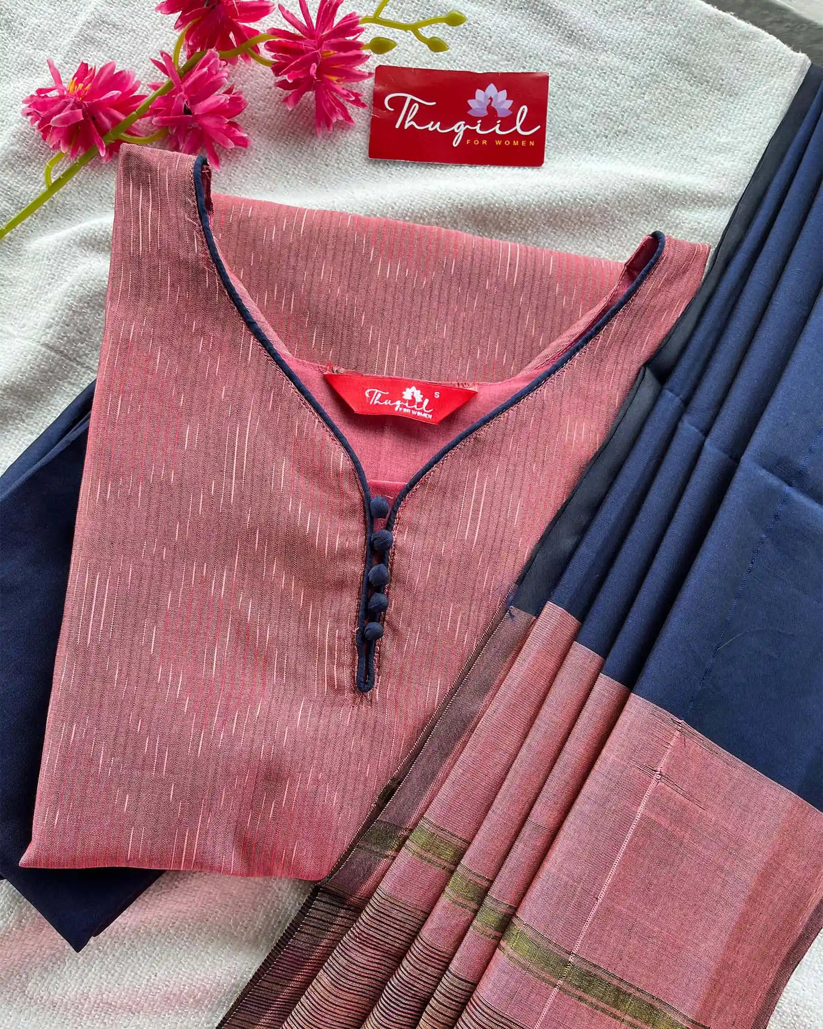 Mauve Pochampally silk kurta set